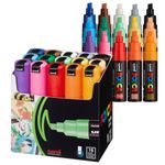 15 Posca Paint Markers, 8K Broad Posca Markers with Broad Chisel Tips, Set of Acrylic Paint Pens for Art Supplies, Fabric Paint, Fabric Markers, Paint Pen, Art Markers