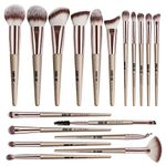 MAANGE Makeup Brushes 18 Pcs Premium Synthetic Makeup Brush Set Professional Eyeshadow Eyebrow Foundation Blush Concealer Face Powder Blending Brushes Kit(Champagne)