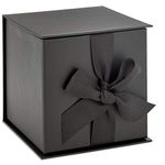 Hallmark Tiny Gift Boxes, Small Gift Box with Bow and Shredded Paper Fill (Black 4 inch Gift Box) for Weddings, Graduations, Birthdays, Father's Day, Groomsmen Gifts, All Occasion