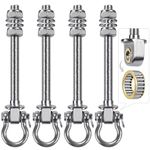 BeneLabel Heavy Duty Swing Hangers with Bearings - Set of 4 Stainless Steel 304 Hardware for Wood & Metal Beams - Ideal for Hanging Hammocks, Yoga Swings, Porch Swing, Boxing Bags - 1500LB Capacity