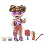 Baby Alive Sunshine Snacks Doll, Eats and Poops, Summer-Themed Waterplay Baby Doll, Ice Pop Mold, Toy for Kids Ages 3 and Up, Brown Hair