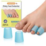 Toe Sleeves, (20pcs Blue) Toe Cushions, Gel Toe Protectors with Aloe Vera Extract, Toe Covers for Cushions Corns, Blisters, Hammer Toes, Toenails Loss (for Pinky Toe)