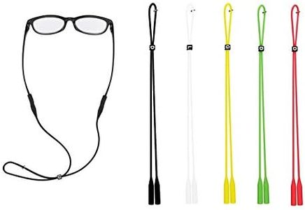 Rpanle Cinturino per Occhiali, 5 Pezzi Cordoncino Regolabile per Occhiali in Silicone, per Attività all'aperto e Sport (Multicolore)