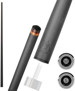 BlkCueShark 29" 5/16 * 18 Carbon Pool Cue Shaft (Single), 10 Layered 10.5mm,11.8mm,12.4mm.12.5mm.12.9mm，Pro Taper Low Deflection Performance, Durability and Smooth to Control