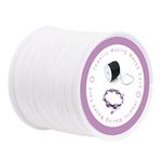 0.5mm 116 Yards Waxed Cord for Jewellery Making Bracelet String Waxed Thread for Bracelets Bead Thread Waxed Linen Thread for Bracelet Necklaces Jewellery Making (White)