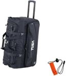 TUSA Dive Gear Roller Duffle Bag in Black & DiveCatalog's Orange Whistle w/Lanyard & Dive Flag Sticker