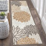 HEBE Medallion Floral Rug Runners for Hallways 2'X6' Non Slip Washable Long Hallway Runners Low Proile Entryway Rug Mat Accent Distressed Boho Runner Rug for Kitchen Laundry Bathroom