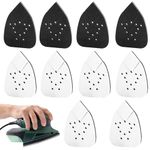 10pcs Detail Sanding Interface Pad Hook and Loop, 12 Holes Electric Mouse Sander Disc Sandpaper Sander Pads Sheets Multi Tool Triangle Sandpaper Backing Pad for Balance Pressure and Grind Evenly