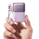 INIU Power Bank, Ultra Mini 10000mAh 45W Fast Charging Portable Charger, USB C Battery Pack with Cable, Flight-Safe Travel Powerbank for Business Trip, Hiking, Cycling, Outdoor, Climbing, Purple