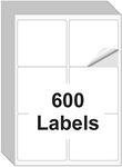 3-1/3” x 4”(600 Labels) Shipping Address Labels,BESTIKER Printable White Sticker Labels,Permanent Adhesive Mailing Labels for Packages and Envelopes,for Laser Inkjet Printer(6 Labels/Sheet,100 Sheets)