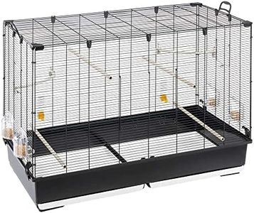 Ferplast Bird Cage Aviary PIANO 7 Large Cage for Birds, Canaries, Budgies, Finches, Loverbirds, Metal, Accessories Included Rotating Feeders Perches, 99.5 x 53 x h 74 cm.