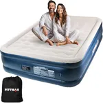 Pittman - 20" Luxury Air Mattress Queen with Built in Pump - Premium Comfort Queen Size Blow up Mattress - 700lb Capacity - Ideal for Home Visits, Guests, Travel or Camping - Includes Carry Bag