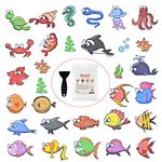 Secopad Non Slip Bathtub Stickers, 31 Large Sea Adhesive Kids Anti Slip Decal Threads for Shower and Bath Tub with Premium Scraper, Each Design About 4.0" x 4.0"