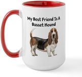 CafePress My Best Friend is A Basset Hound! Large Mug 15 oz (444 ml) Ceramic Coffee Mug