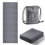 Avoalre Travel Yoga Mat Non Slip Foldable Portable Gym Mat Fitness Training Pilates Exercise Mat Workout for Women Men