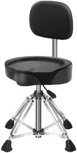 Augioth Four-Legged Hydraulic Drum Stool, Anti-Shake Rectangular Base + Memory Foam Cushion, Suitable for Double bass Drum Playing and Intense Performances-Black Velvet 2