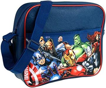 Marvel Avengers Messenger Bag with All Characters Large Shoulder Bag School Backpack for Marvel Super Fans Courier Book Bag Back to School or Collage, Navy, One Size