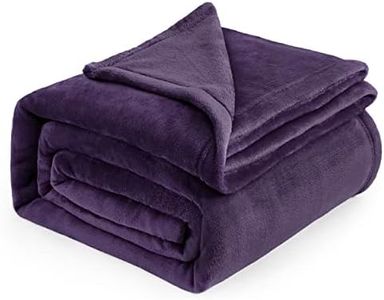 Bedsure Fleece Blanket King Size for Bed - Soft Cosy Fluffy Throw Blankets, Warm Large Throws for Audlts, Purple, 270x230 cm