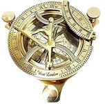 Storebox 4" Sundial Compass - Solid Brass Sun Dial Compass Nautical Home Decor Gifts Fully Functional (4" Inch Golden)