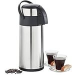 VonShef Airpot, 5L Stainless Steel Coffee Dispenser with Vacuum Pump, Double Wall Insulated Coffee & Tea Urn with Safety Lock & Carry Handle