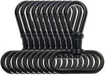 BIKICOCO 1-1/2'' Swivel Trigger Round Head Snap Hook Lobster Claw Clasp Spring Loaded Clip, Black - Pack of 10