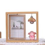 BELLYPIG Rotatable Wooden Photo Frame w/LED Light | Multi-Color Lighting | Durable | Ideal for Home, Office, Store Decor | Photo Frame for Couples, Brides & Family (LED + Photo Frame)