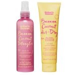 Umberto Giannini Banana Coconut Air Dry Cream Curl Cream 150ml and Banana Coconut Detangler Lightweight Detangler - Leave in Conditioning Spray 250ml