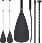 Hollowfly 2 Set of 3 Pieces SUP Paddle Adjustable Stand up Paddle Aluminum Alloy Floating Paddle for Paddle Board Lightweight and Detachable Floating Oars (Black)