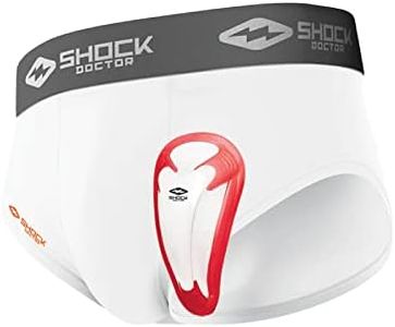 Shock Doctor Boy's Core Brief With BioFlex Athletic Cup, Moisture Wicking Vented Protection, Youth Sizes White