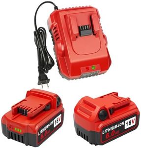 KOOMICY 2Pack 18V 6.0Ah Batteries Replacement for Milwaukee M-18 Battery and 1 Charger Set