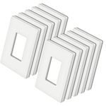 [10 Pack] BESTTEN 1-Gang Mid Size Screwless Wall Plate, USWP4 White Series, H4.85” x W3.10” x D0.26”, Unbreakable Polycarbonate Outlet Cover, for Light Switch, Dimmer, GFCI, USB Receptacle