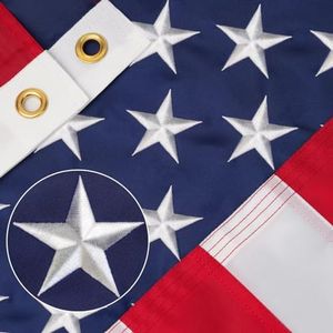 American Flags for Outside 3x5 FT USA Flag, Heavy Duty American Flag with Embroidered Stars/Sewn Stripes/Brass Grommets, US Flags 3x5 Outdoor for USA High Wind All Weather Flags