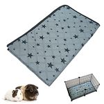 RIOUSSI Guinea Pig Cage Liners, Absorbent Washable Reusable Guinea Pig Fleece Bedding for Midwest and C&C Cages with Leakproof Bottom. Star Print, C&C 2X1, 2 Pack