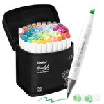 Ohuhu Alcohol Markers Brush Tip - AP Certificated Double Tipped Art Marker Set for Artist Adults Coloring Illustration- 72 Colors - Refillable - Chisel and Brush Dual Tips - Honolulu of Ohuhu Markers