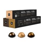 Nespresso Vertuo Coffee Pods, 30 Espresso Mixed Pack - 10 Bianco Doppio, 10 x Scuro, 10 x Chiaro Make Espressos, Cappuccino, Lattes and Iced Coffee at home. Recyclable Pods