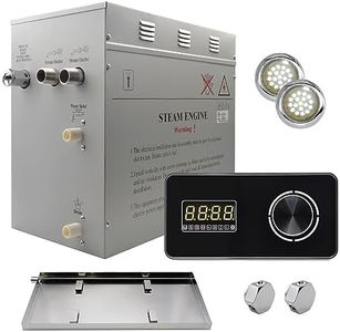 STEAM PLANET Superior Encore 12 kW Steam Shower Generator Kit with Horizontal Black Keypad, Drip Pan & White Lights | Self-Draining Steam Bath Generator | One-click Connection Cord | Aromatherapy |