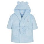 Baby Boy Girl Babies Dressing Gown Robe Plush Fleece Velvet Soft Cosy Warm Gift, (Blue, 6-12M)