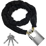 Diyife Bike Lock Heavy Duty, [Reforced Version] [4 Keys] 1m x 6mm Anti-Theft Bike Chain Lock High Security, Weatherproof Bicycle Lock 50mm Padlock for Bike, Motorcycle, Scooter, Door, Gate, Fence