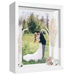 TOUYINGER 11x14 Shadow Box Frame with Letter Stickers, 3D Picture Frame, Display Case Box for Memorabilia, Baby Items, Wedding Memories, Crafts, Tickets and Photos