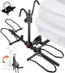 180lb 2-Bike Hitch Rack for Cars, SUVs & Trucks – Fits Road & MTB Bikes Up to 5.5” Tires – Foldable Platform for 2” Receiver, Wobble-Free Design
