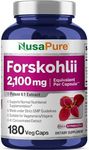 NusaPure Forskohlii 2100mg per Veggie Caps - 180 Capsules (Non-GMO, Gluten Free)