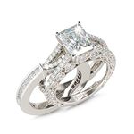 Jeulia Diamond Band Rings for Women CZ Sterling Silver Interchangeable Ring Sets with Stones Wedding Engagement Anniversary Promise Bridal Ring Sets (7.5)