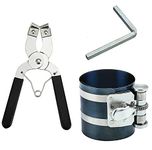 Piston Ring Compressor 50-125mm Stainless Steel Clamp and Plier Set Piston Ring Compressor Installer Tool