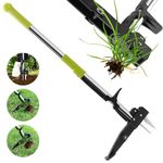 Weed Puller Tool,Garden Weed Remover Tool,4-Claw Stand Up Weeder-Gardening Hand Weeding Tool with 39.4" Handle,Easily Remove Weeds without Bending,Pulling or Kneeling.