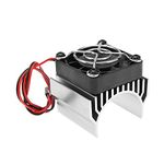 VGOL RC Motor Heat Sink with Cooling Fan for 540 550 3650 3660 RC Model Car Motor Remote Control Car Replacement Part Aluminum Alloy Silver