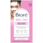 Biore Deep Cleansing Blackhead Remover Nose Strips and Face Pore Strips Combo, Pack of 14