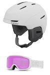 Giro Avera Combo Pack Ski Helmet - Snowboarding Helmet with Matching Goggles Matte White/White Core Light S (52-55.5CM)
