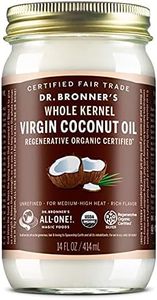 Dr. Bronner's - Organic Virgin Coconut Oil (Whole Kernel, 14 Ounce) - Coconut Oil for Cooking, Baking, Hair & Body, Unrefined & Fresh-Pressed, Rich & Nutty Flavor, Fair Trade, Vegan, Non-GMO