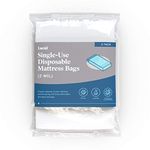 Lucid 2-Pack Mattress Moving and Storage Bags - Water and Dirt Resistant 2 mil Polyethylene - Queen, Clear