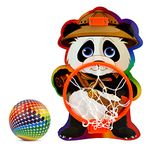 NHR Small Basket Ball kit Set with Ring for Kids, Playing Indoor Outdoor Basket Ball, Hanging Board with Net & Ball (Panda Face Printed) Multicolor